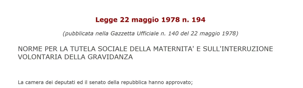LEGGE 194/78